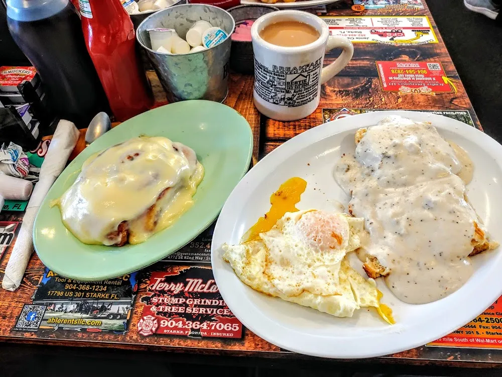 Biscuits and Sausage Gravy Cinnamon Roll